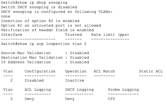DHCP/ARP Settings