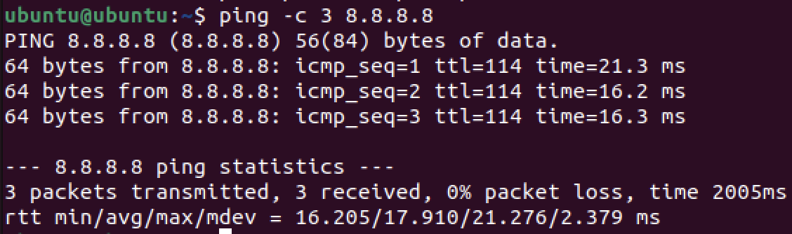 Ping 8.8.8.8